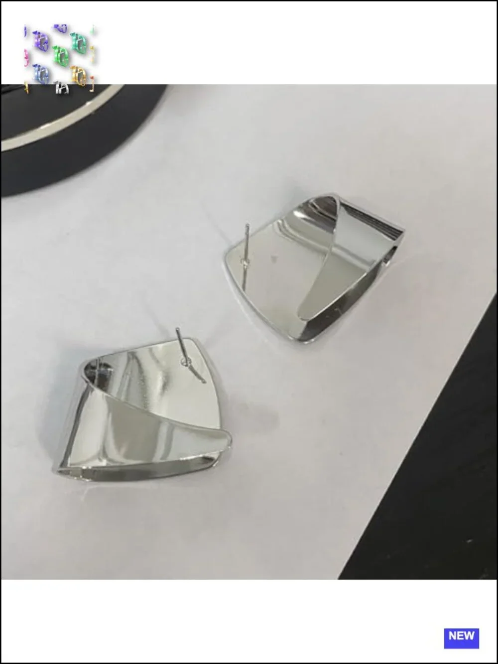 Abstract Geometric Statement Stud Earrings Hypoallergenic Brass